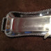 Beaded Silver Bread Tray with Handles and Spreader