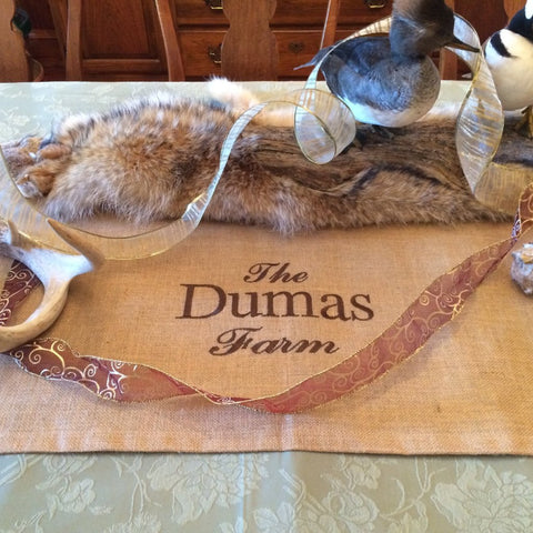 Burlap Table Runner with Fringe, 2 Sizes