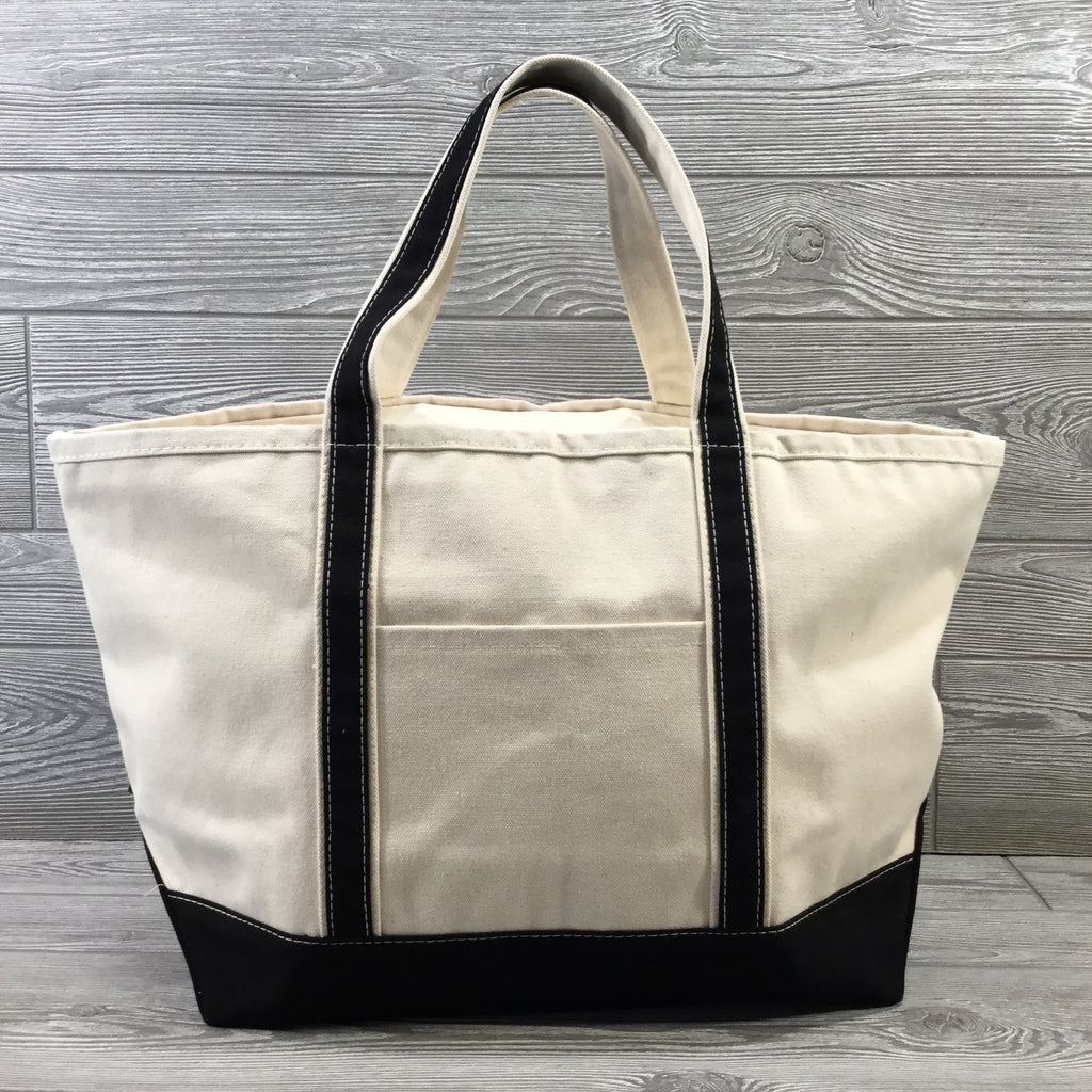 Boat Tote, Canvas with Zippered Top, 8 Trim Colors