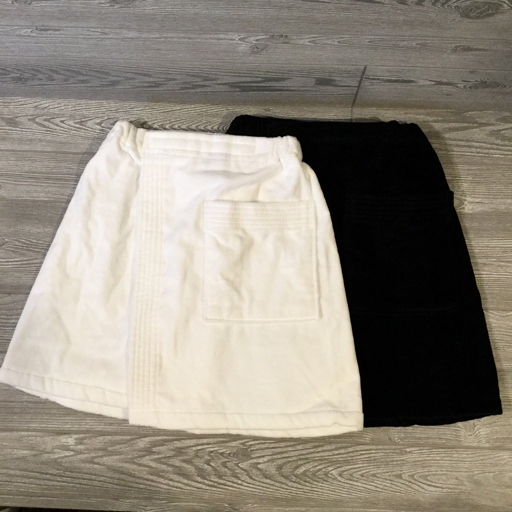 Terry Cotton Shower Wrap for Men, with Pockets, 2 Colors