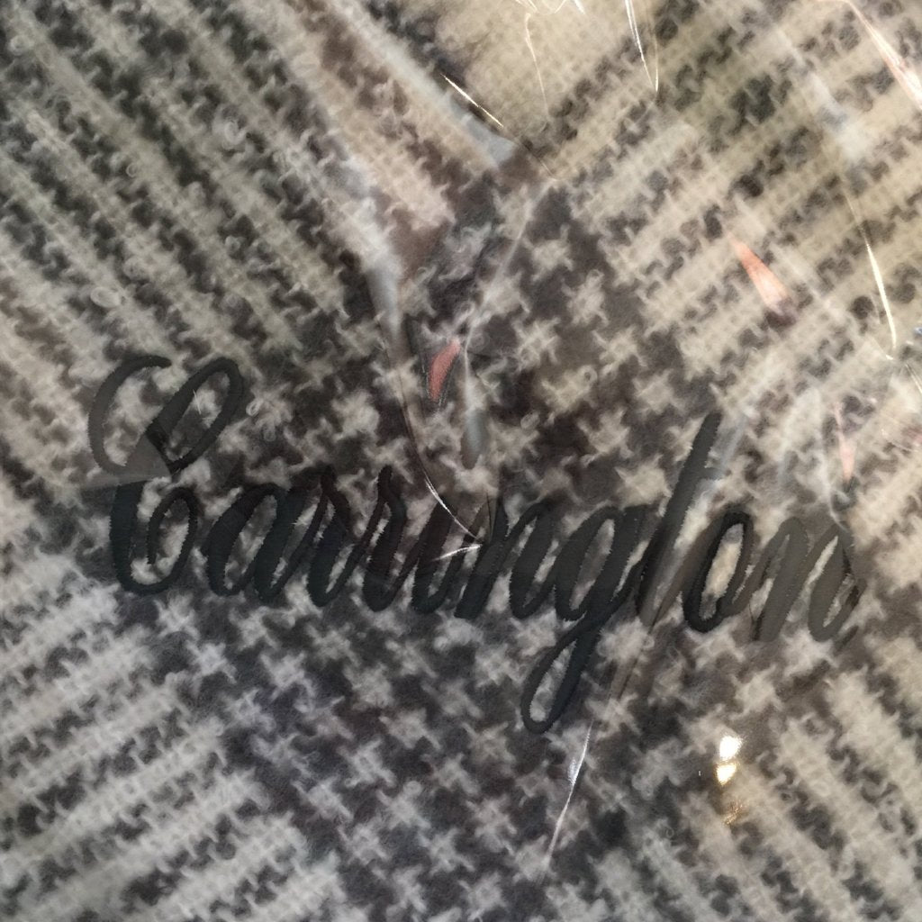 Blanket, Mohair Throw with Sherpa Lining, Cream with Dark Gray Border