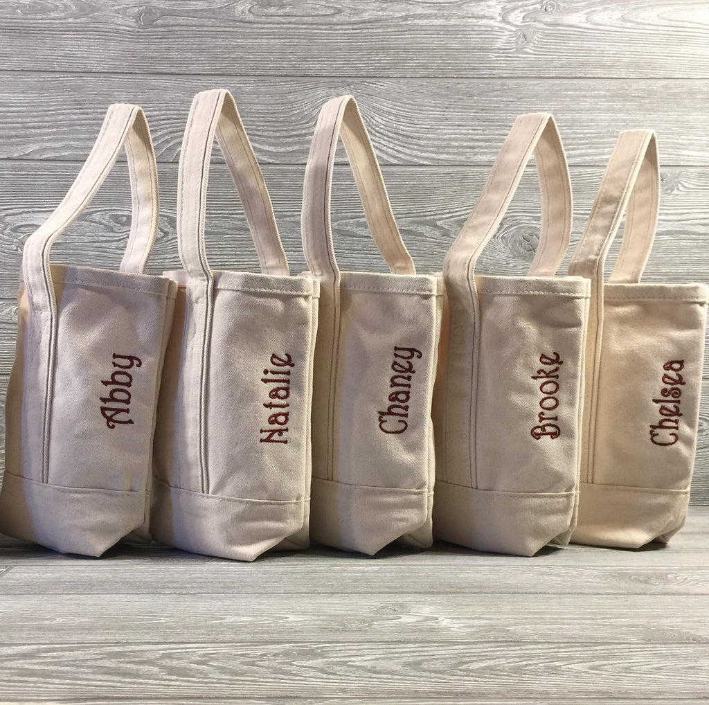 Tote, Wine Bottle Bag, 5 Trim Colors