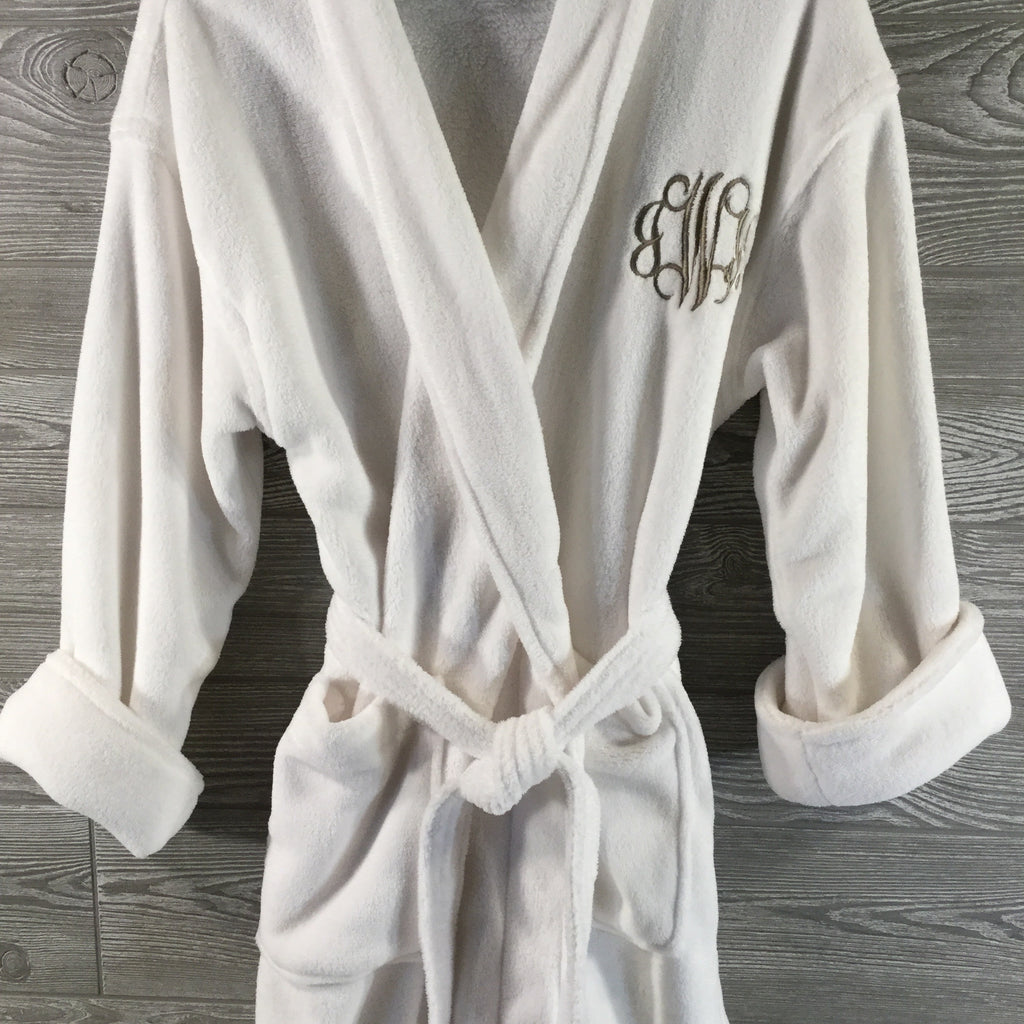Robe, Soft White Fleece Style, Polyester Blend