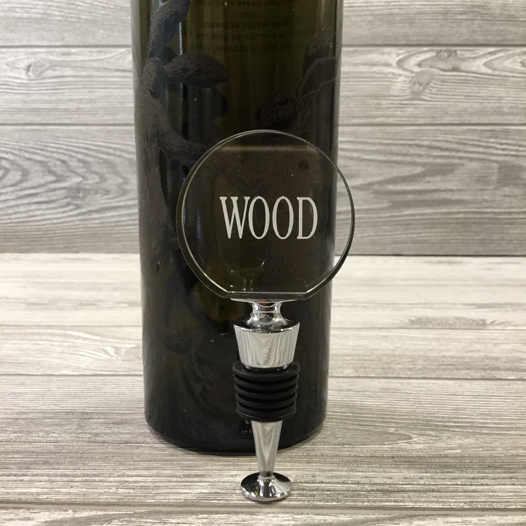 Engraved Wine Bottle Stopper, Glass Circular