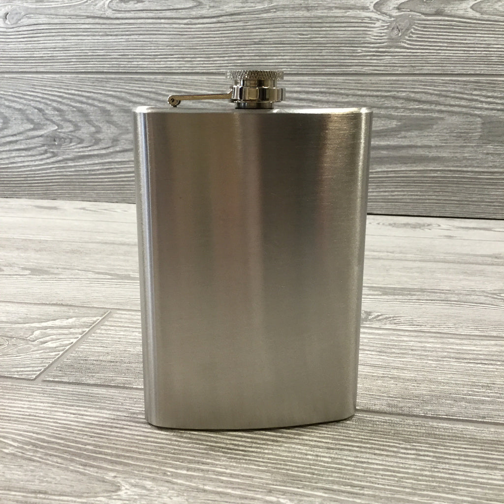 Flasks, Stainless Steel Silver with Funnel, 3 Sizes