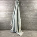 Blanket, Cotton Throw, Sea Glass and Cream Herringbone with Fringe