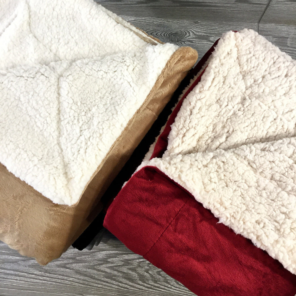 Blanket, Microfleece Throw with Sherpa Lining, 5 Colors