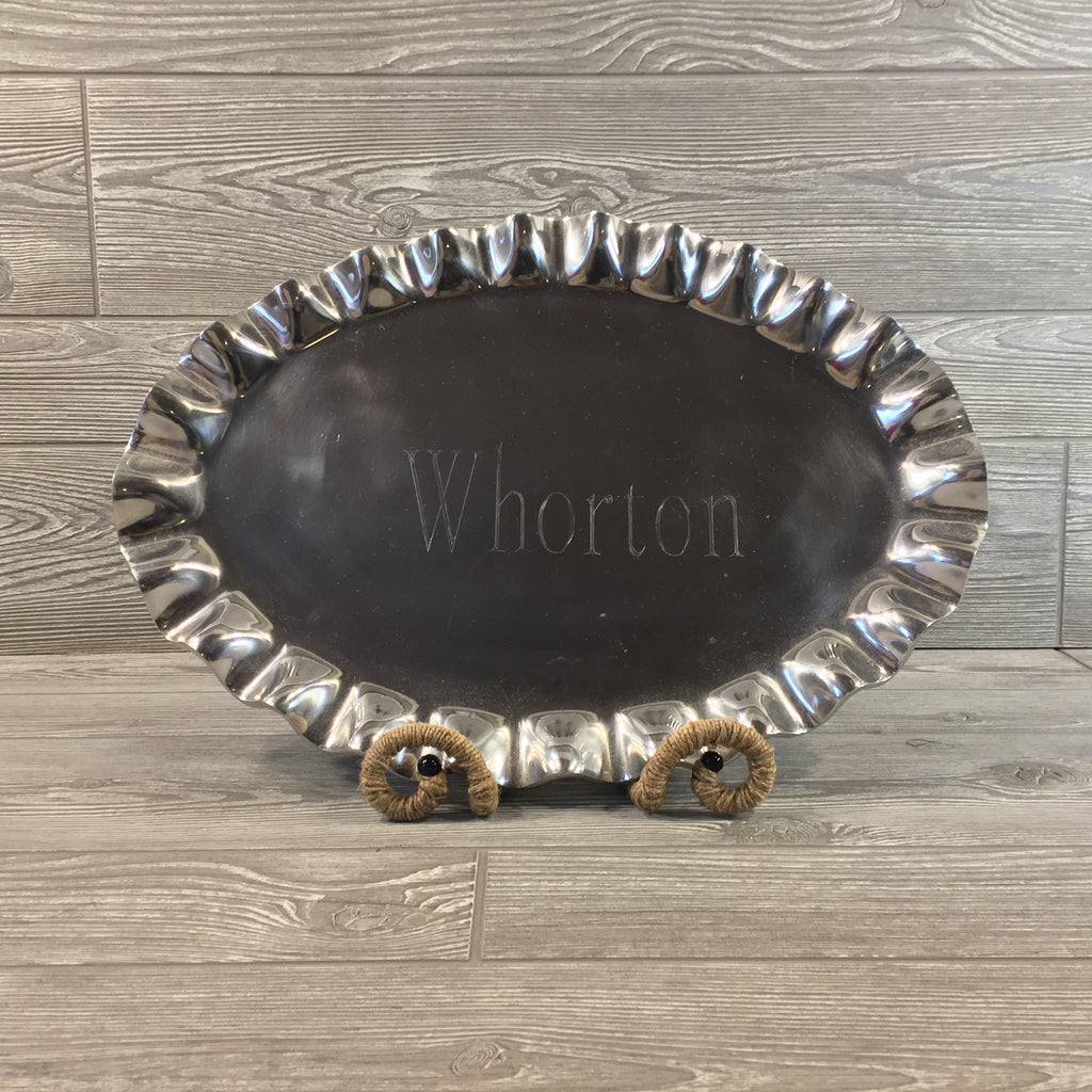 Decorative, Scalloped Silver Tray
