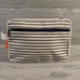 Makeup Bag, Canvas with Gray Pinstripe Pattern