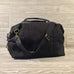 Weekender Black Canvas Bag with Black Leather Handles