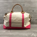 Weekender Bag, Canvas with Leather Handles, 5 Trim Colors