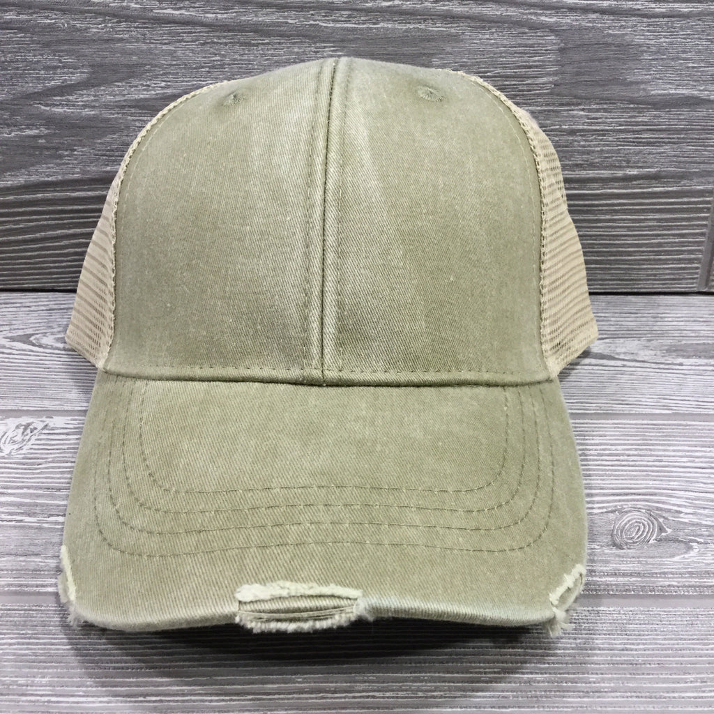 Trucker Hats, 4 Panel with Tan Net Sides and Snap Back Closure, 4 Color Options
