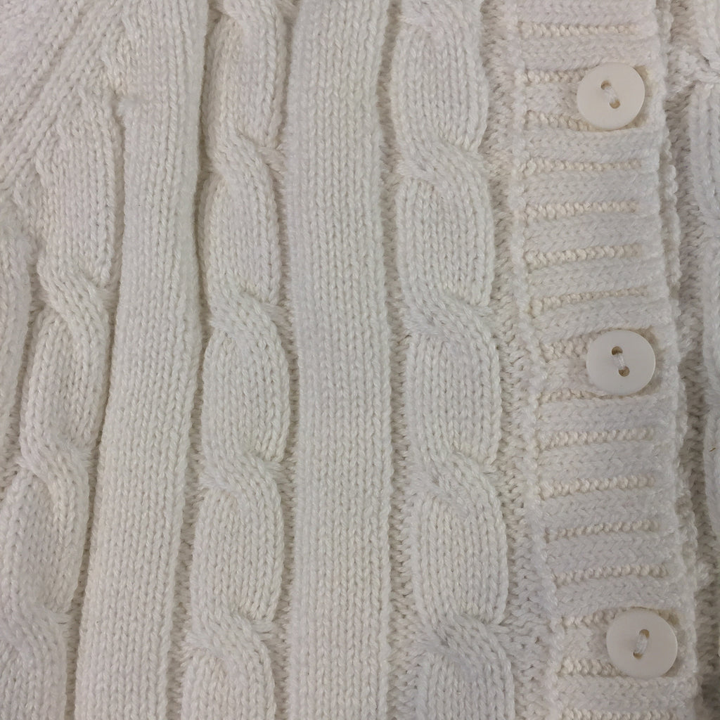 Kids and Babies, Cable-Knit Sweater and Matching Hat, White