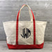 Boat Tote, Canvas with Zippered Top, 8 Trim Colors