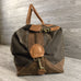 Distressed Waxed Canvas Weekender, Olive Green with Brown Trim and Tan Leather Handles