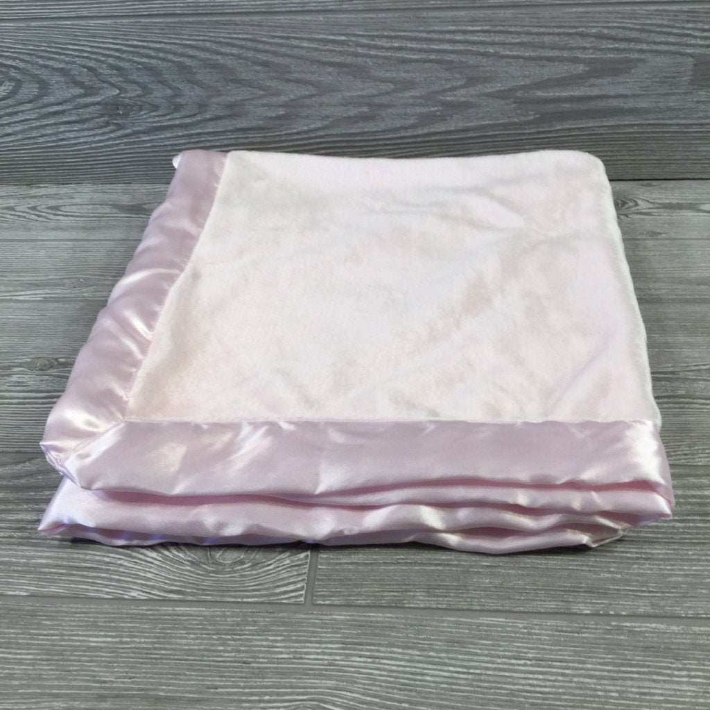 Kids and Babies, Microfleece Baby Blanket, Pink with Matching Trim