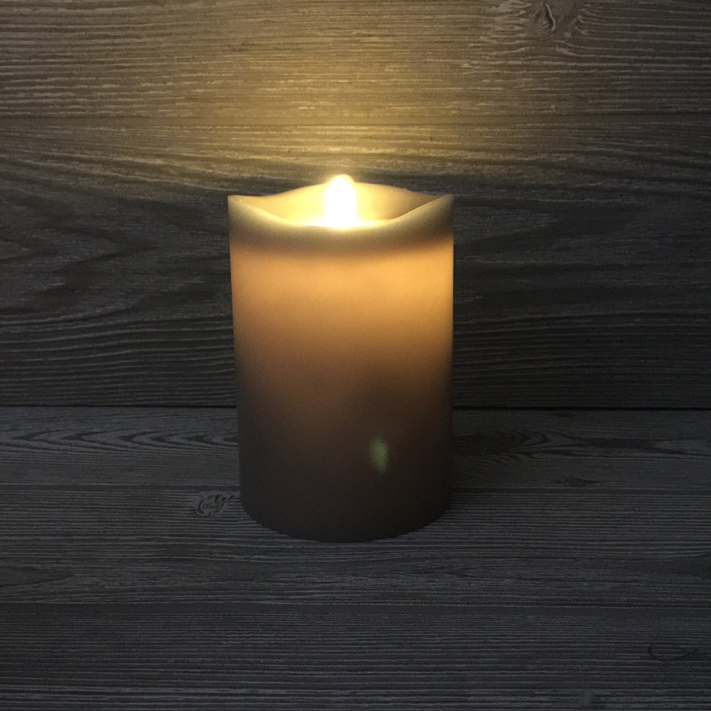 Home Decor, Flameless Candle, Gray Wax, Small, Remote