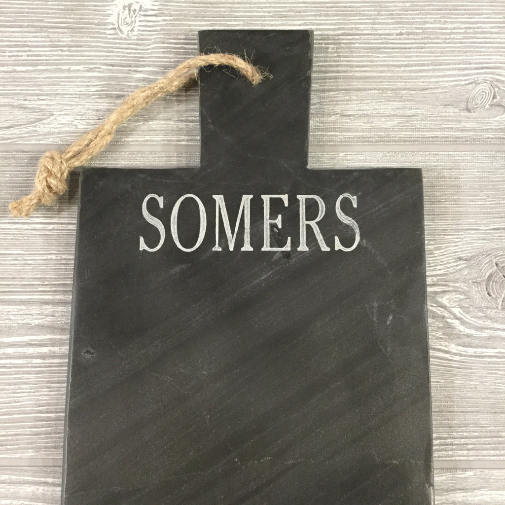 Slate and Wood Cheeseboard Engraved