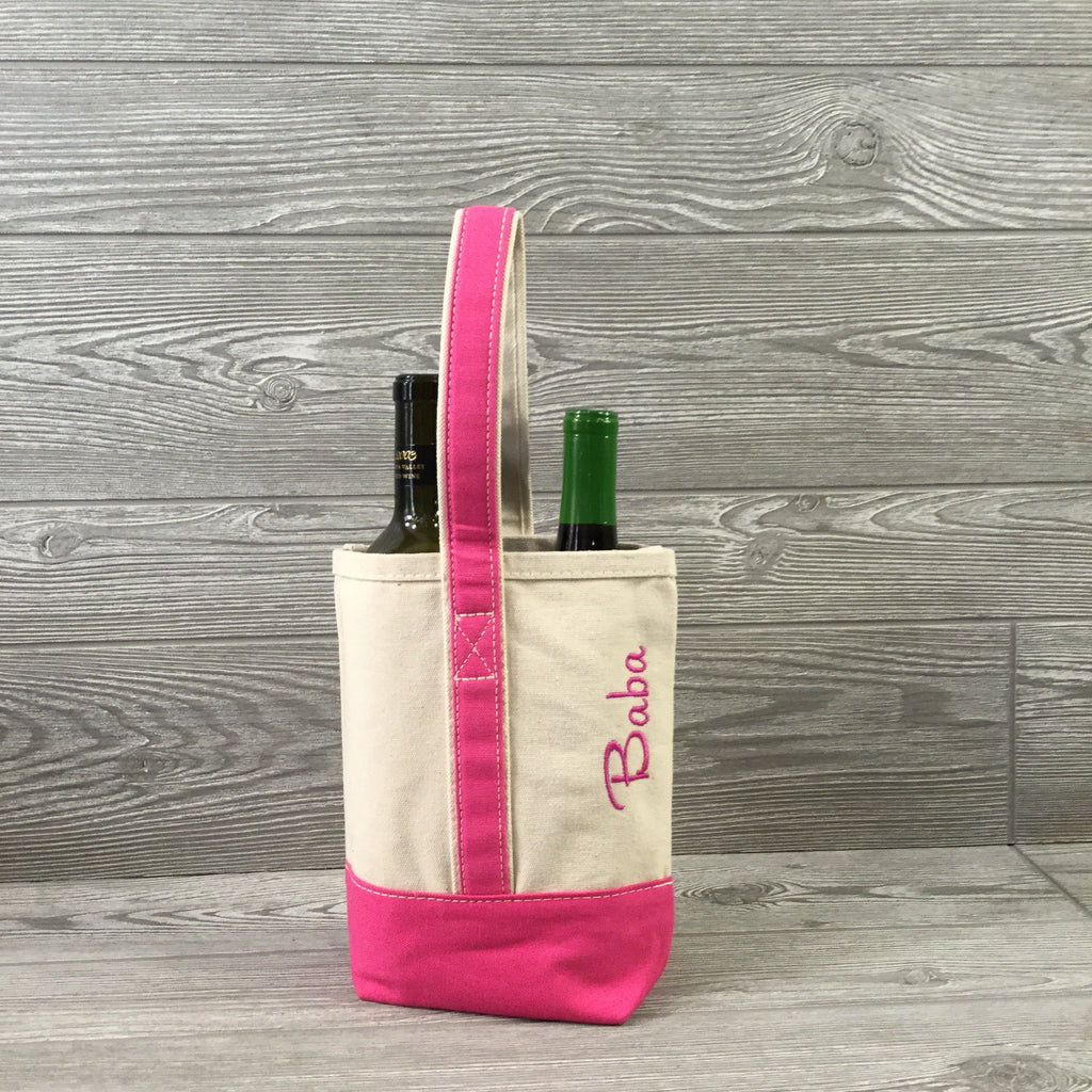 Tote, Wine Bottle Bag, 5 Trim Colors