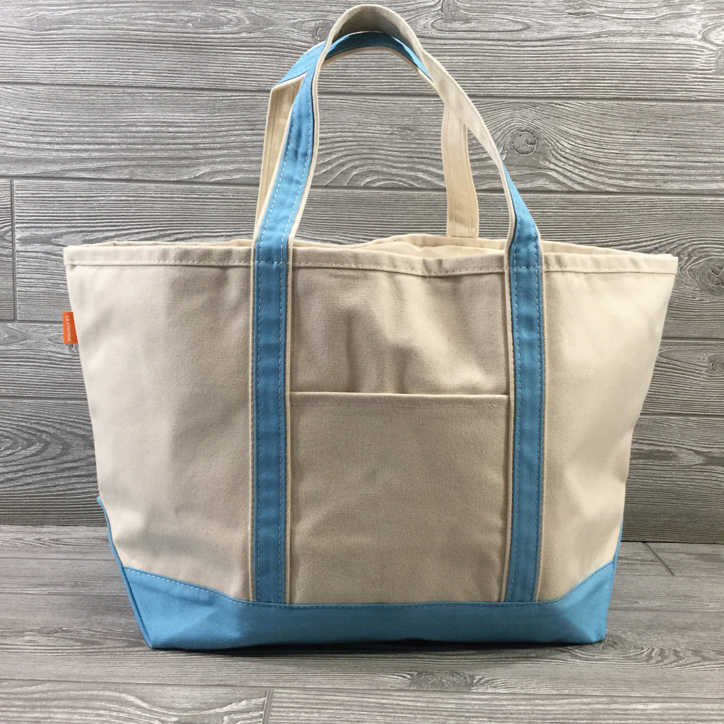 Boat Tote, Canvas with Zippered Top, 8 Trim Colors