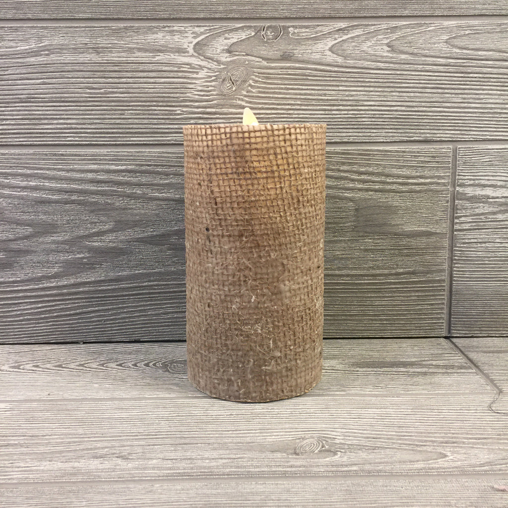 Home Decor, Flameless Candle, Burlap