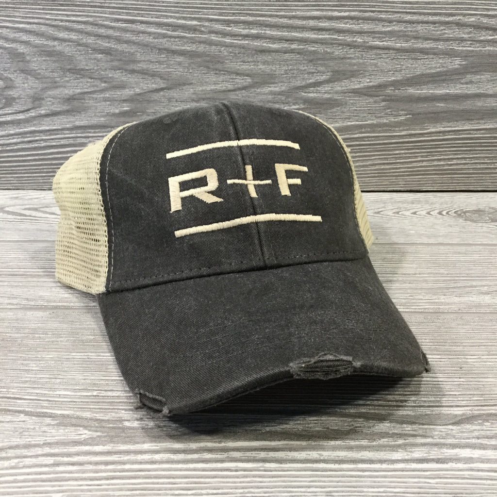 Trucker Hats, 4 Panel with Tan Net Sides and Snap Back Closure, 4 Color Options