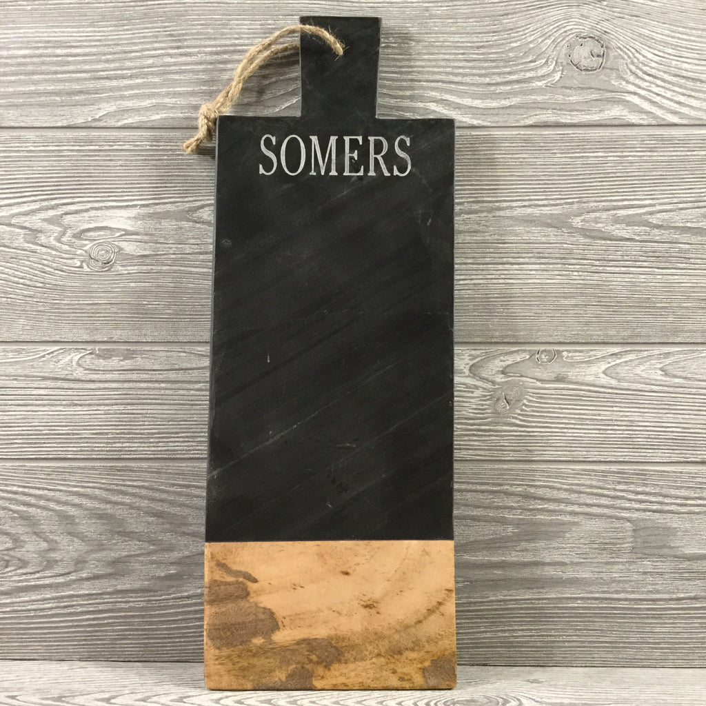 Slate and Wood Cheeseboard Engraved