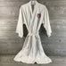 Robe, Long Kimono Style Sea Shell Pattern, White Polyester and Cotton