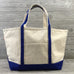 Boat Tote, Canvas with Zippered Top, 8 Trim Colors