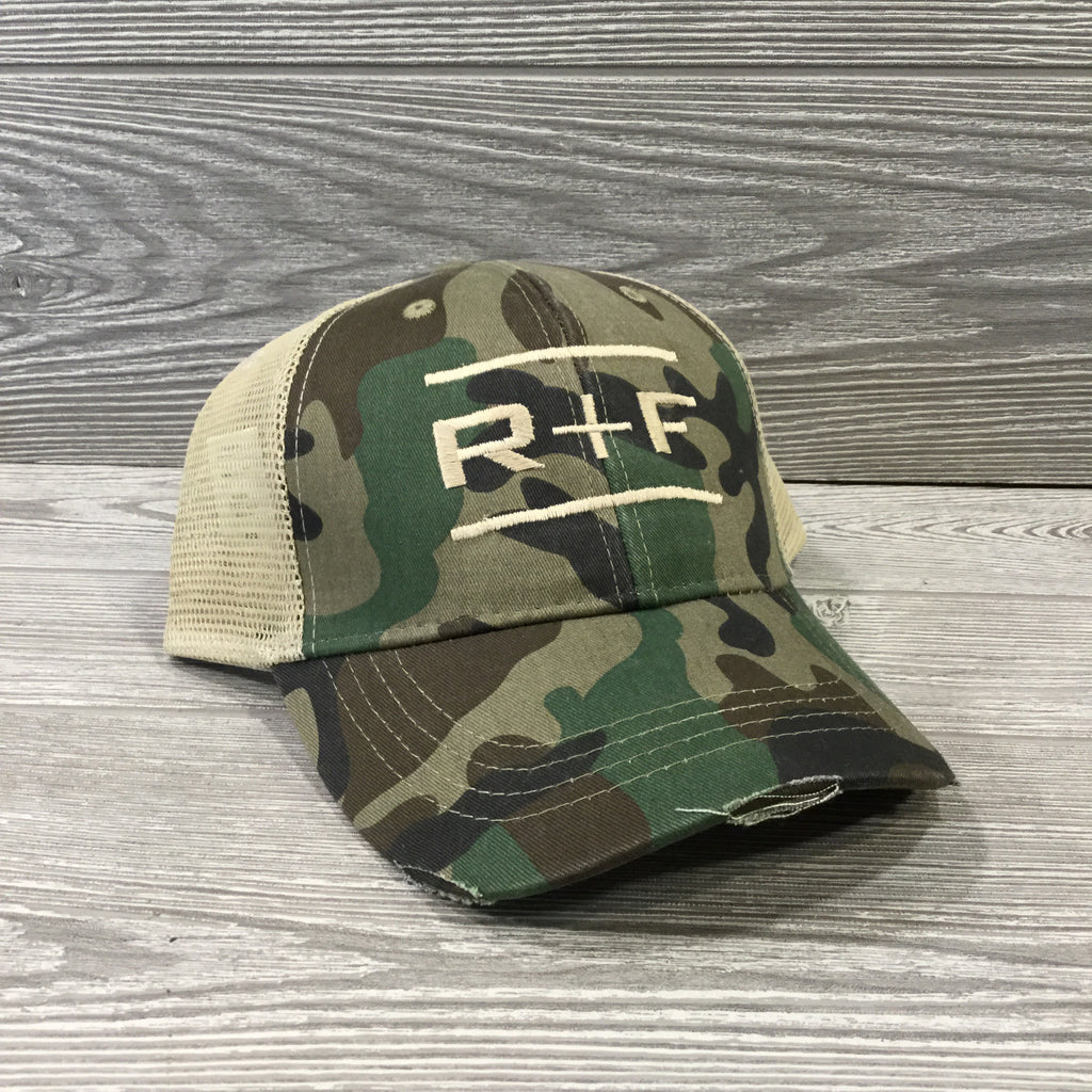 Trucker Hats, 4 Panel with Tan Net Sides and Snap Back Closure, 4 Color Options