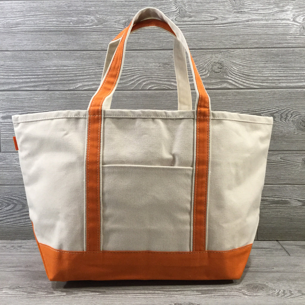 Boat Tote, Canvas with Zippered Top, 8 Trim Colors