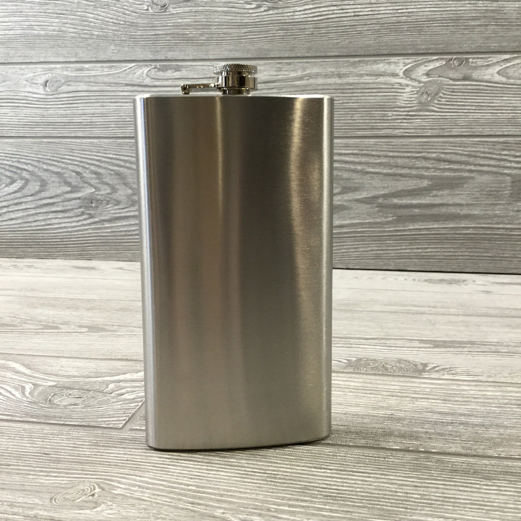 Flasks, Stainless Steel Silver with Funnel, 3 Sizes