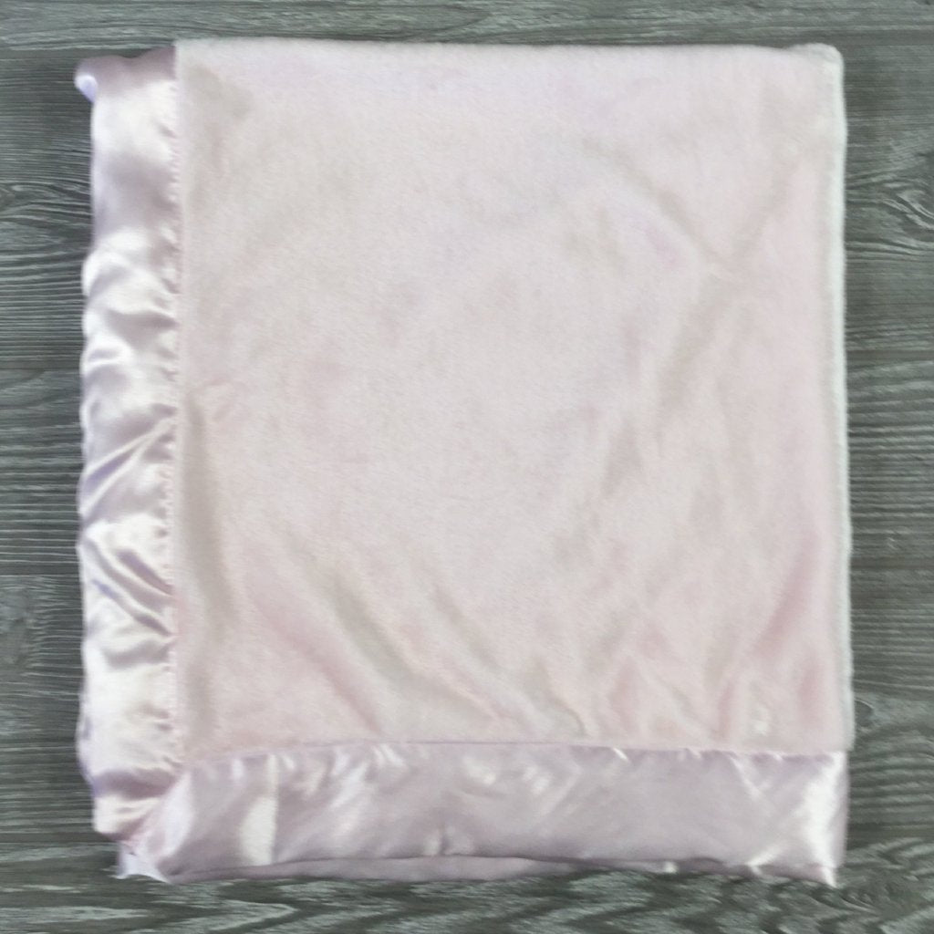 Kids and Babies, Microfleece Baby Blanket, Pink with Matching Trim
