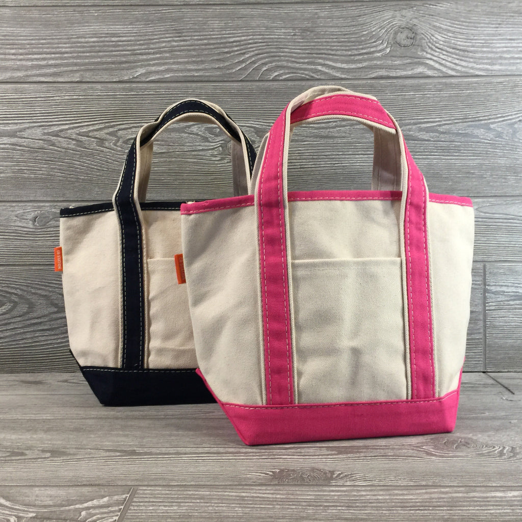 Boat Tote, Small Size Canvas Top, 2 Trim Colors