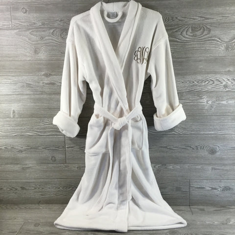 Robe, Soft White Fleece Style, Polyester Blend