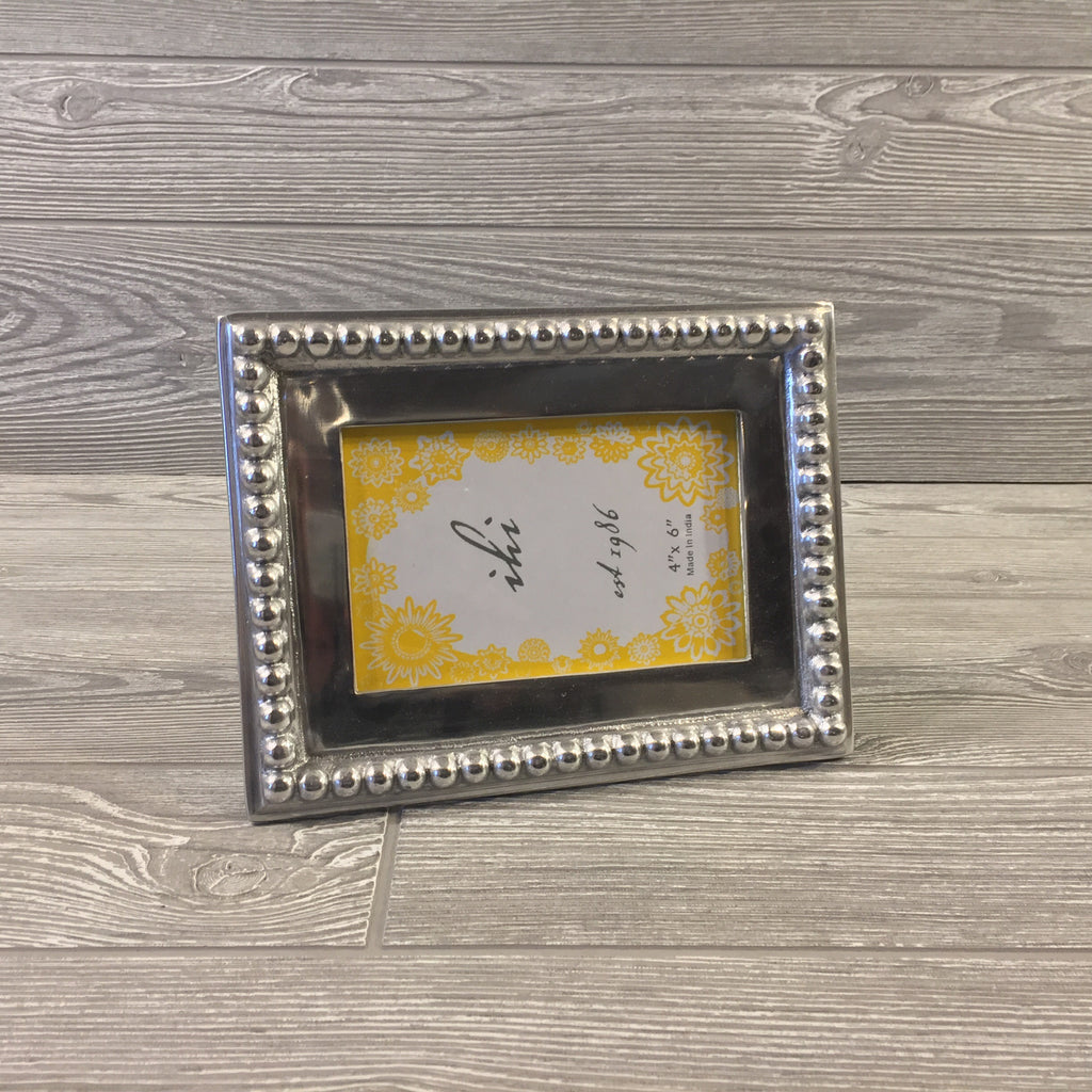 Beaded Silver Picture Frame for 4"x 6" Photo