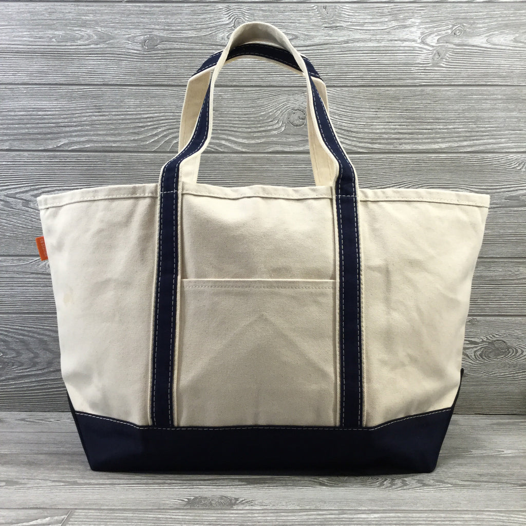 Vintage LL Bean Classic Canvas Large BOAT AND TOTE Bag royal - Blue &  Ivory