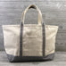 Boat Tote, Canvas with Zippered Top, 8 Trim Colors