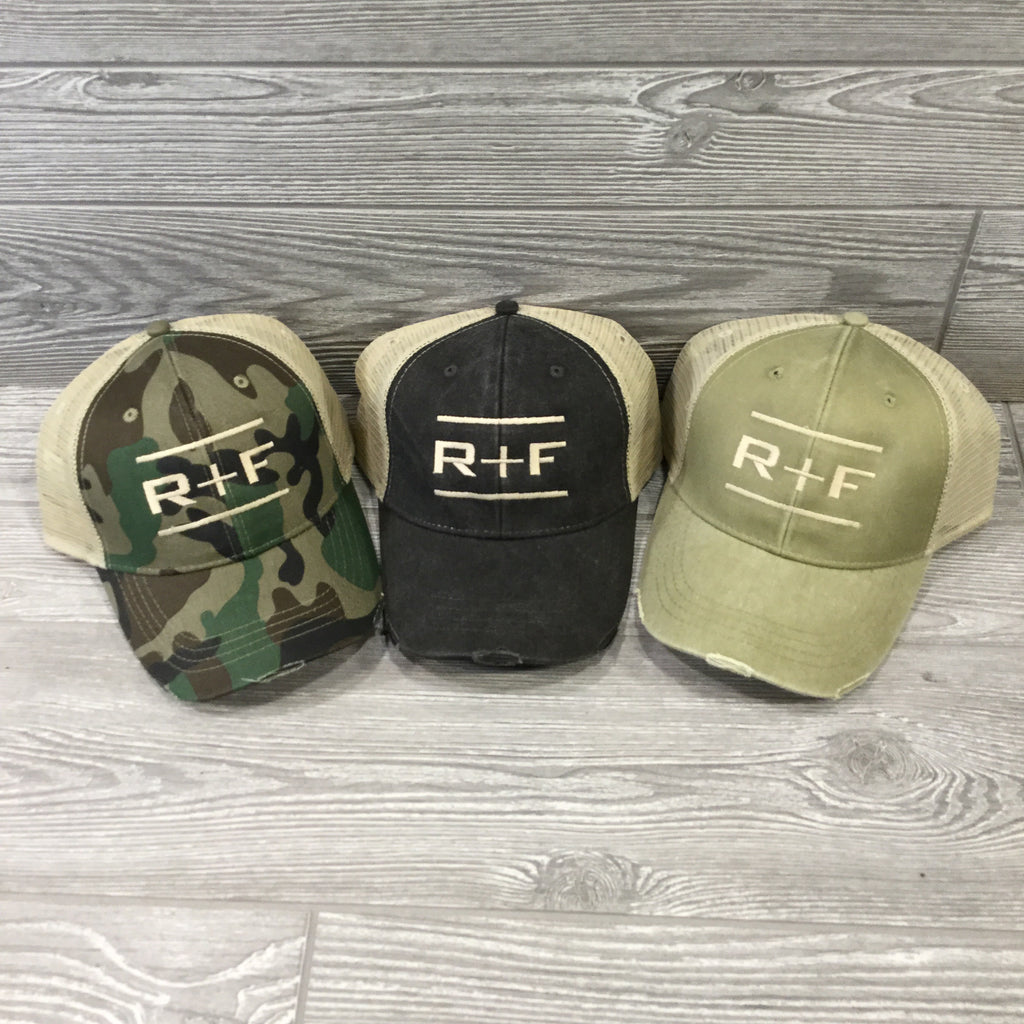 Trucker Hats, 4 Panel with Tan Vines Closure, and Back & Pines Colo Net Snap 4 – Sides