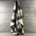 Blanket, Plaid Mohair Throw with Sherpa Lining, Gray and Cream Plaid