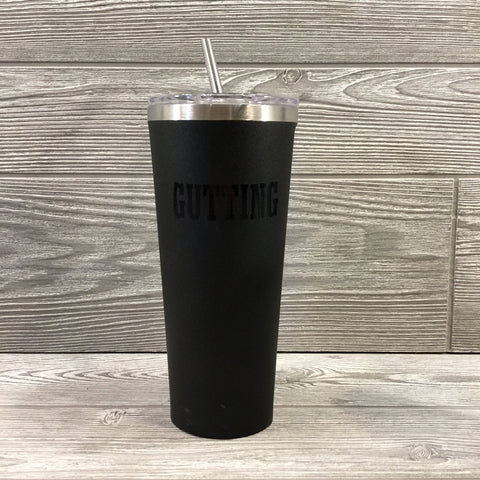 Corkcicle, 24oz Tumbler with Stainless Steel Straw, Matte Black