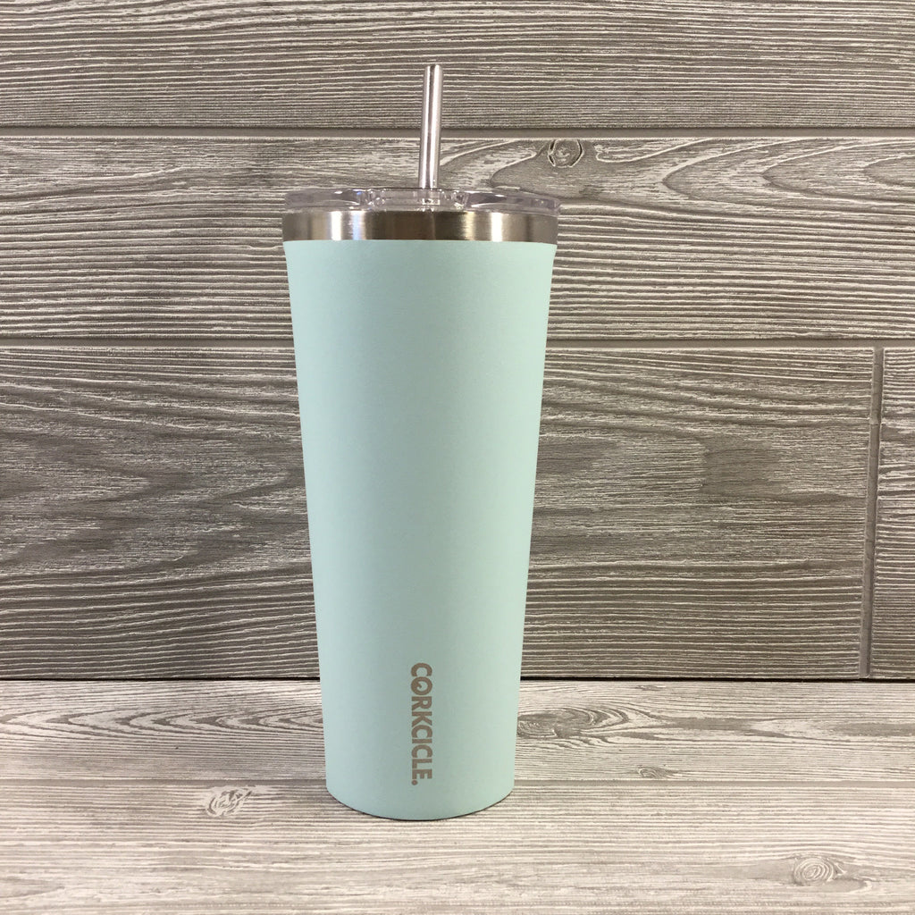 Corkcicle, 24oz Tumbler with Stainless Steel Straw, White