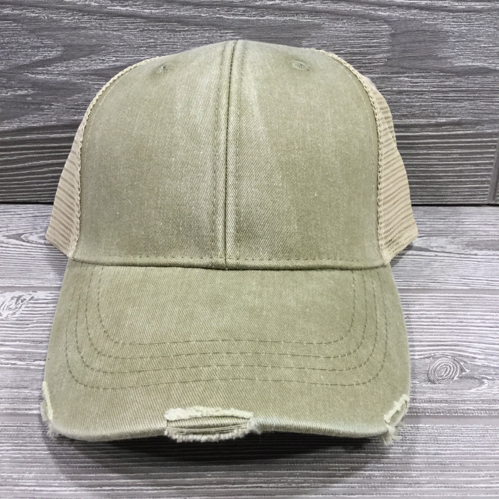 Trucker Hats, 4 Panel Snap Net Closure, Tan & Sides Vines Pines – Back with and 4 Colo