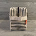 Makeup Bag, Canvas with Gray Pinstripe Pattern