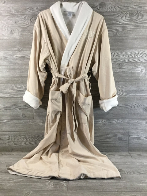 Robe, Luxury Spa Style, Microfiber with Terry Cotton Lining, Eggshell
