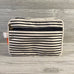 Makeup Bag, Canvas with Navy Pinstripe Pattern