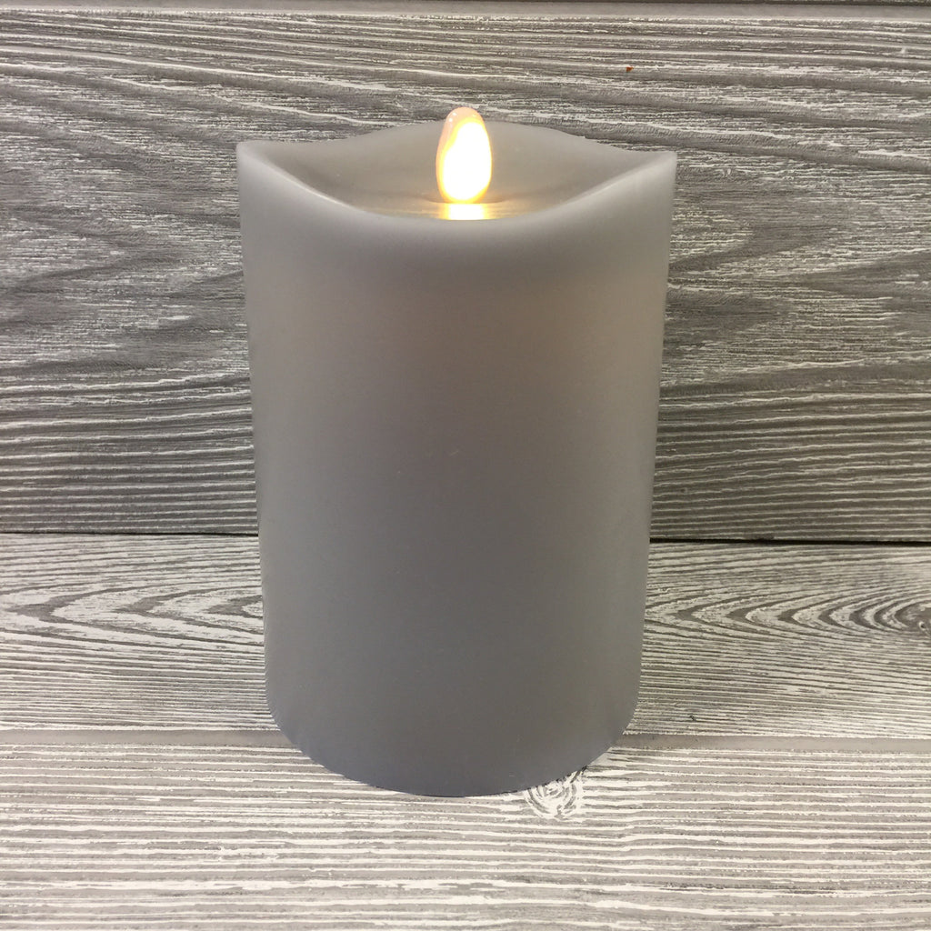 Home Decor, Flameless Candle, Gray Wax, Small, Remote
